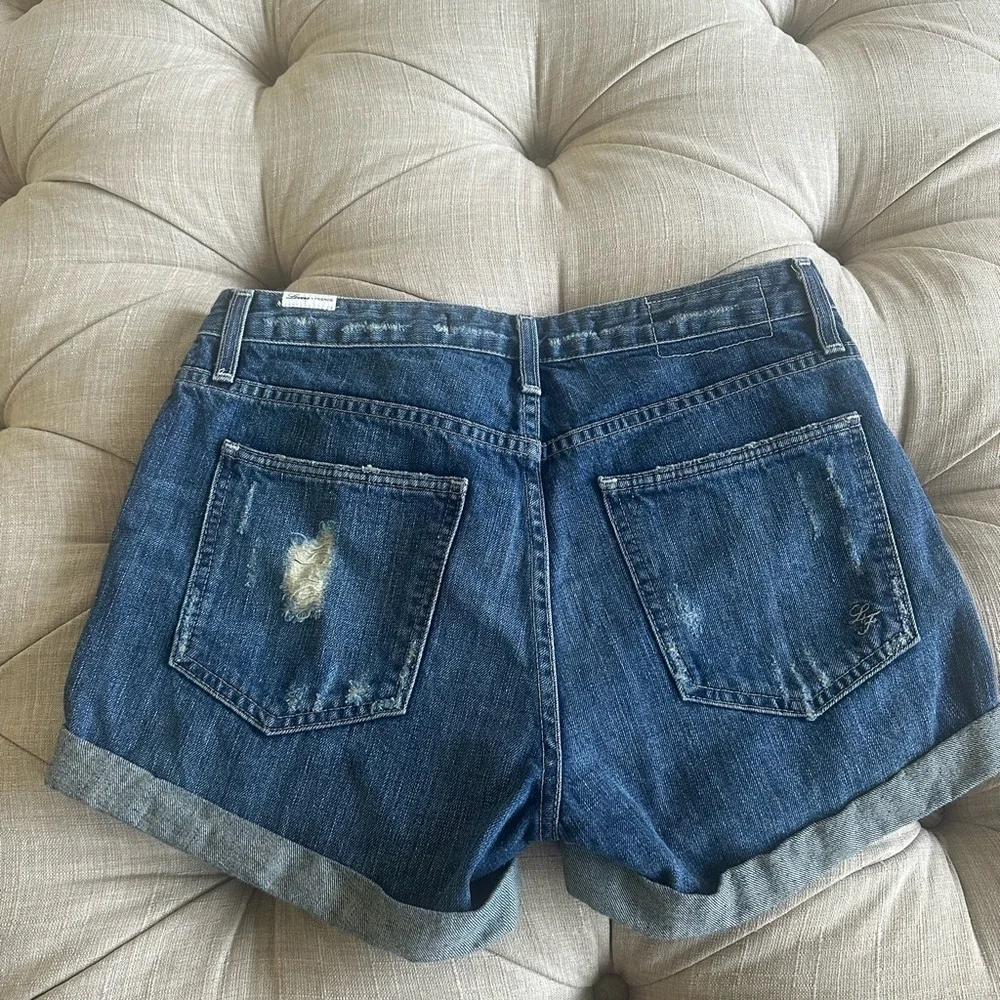 Lovers + Friends Blue Distressed Jean Shorts